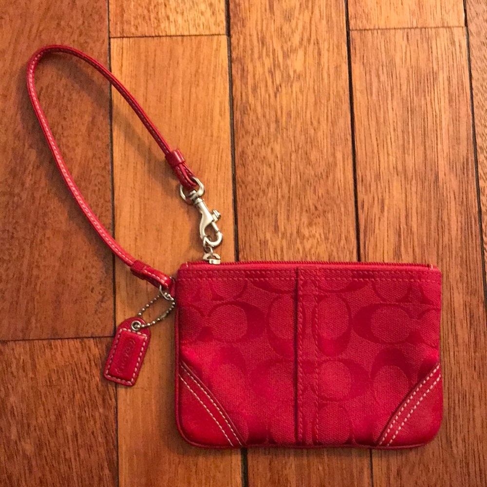 Red coach wristlet